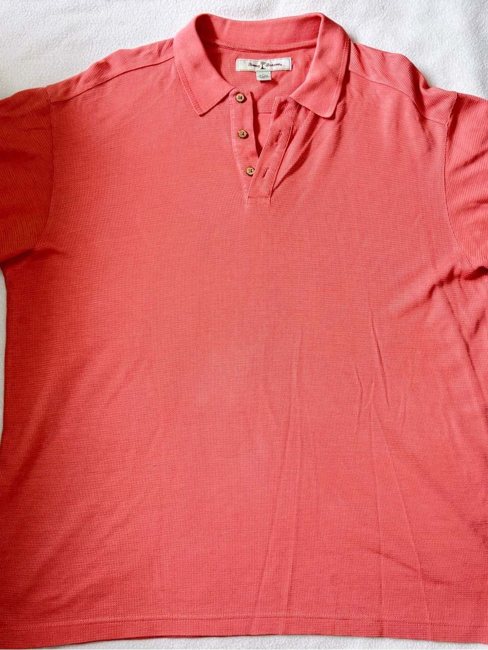 Tommy Bahama Men’s Coral Silk Blend Short Sleeve Polo Shirt Size L